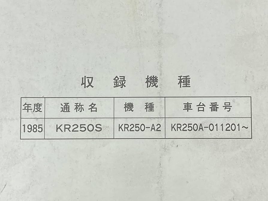 Amazon.co.jp: KR250S サービスマニュアル 1版補足版 配線図